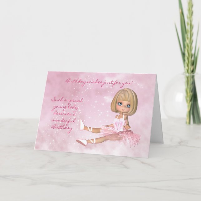 Carte d'anniversaire de la danseuse de ballet - An (Devant)