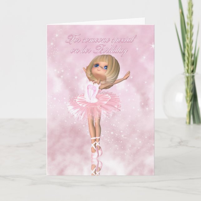 Carte d'anniversaire de la danseuse de ballet - An (Devant)