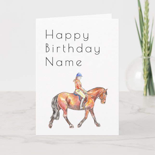 Carte d'anniversaire de la Déco Dressage Trot de l (Devant)