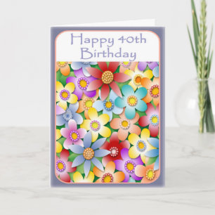 Carte d'anniversaire de la Diva's Flower Power 40t