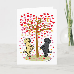 Carte d'anniversaire de la douche de coeur Labrado