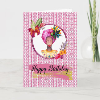Carte d'anniversaire de la femme africaine