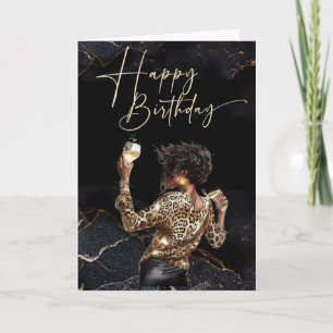 Carte d'anniversaire de la femme afro-américaine
