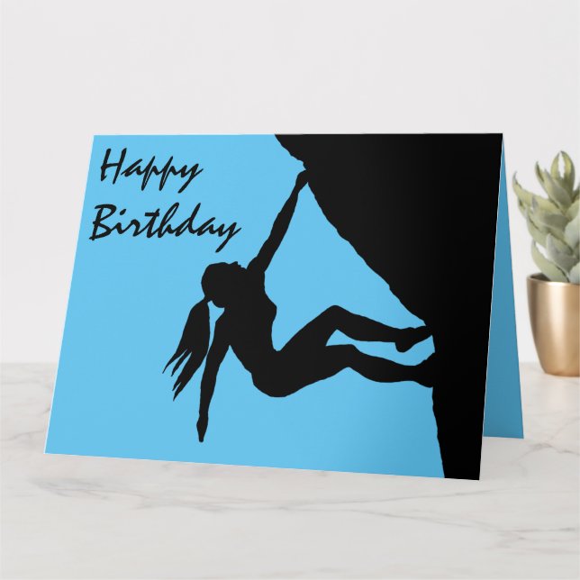 Carte d'anniversaire de la femme bouldering (Petite plante)