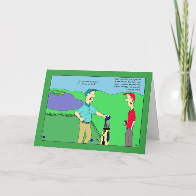 Carte d'anniversaire de la femme Broken Leg Golf (Devant)