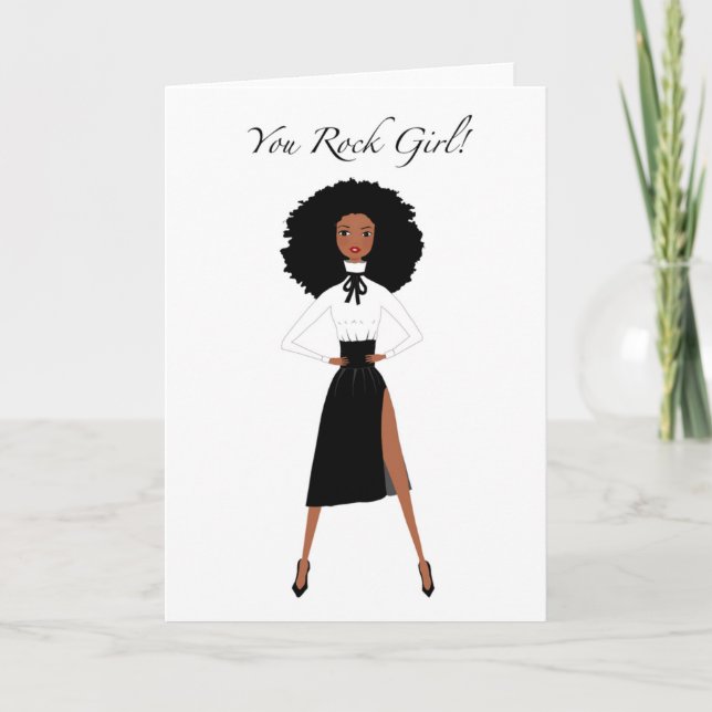 Carte d'anniversaire de la femme noire (Devant)