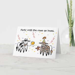 Carte d'anniversaire de la fête de la vache