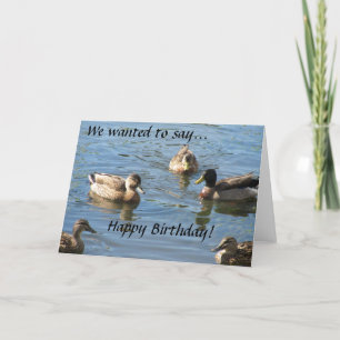 Carte d'anniversaire de la fête des canards