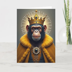 Carte d'anniversaire de la figure de singe sage