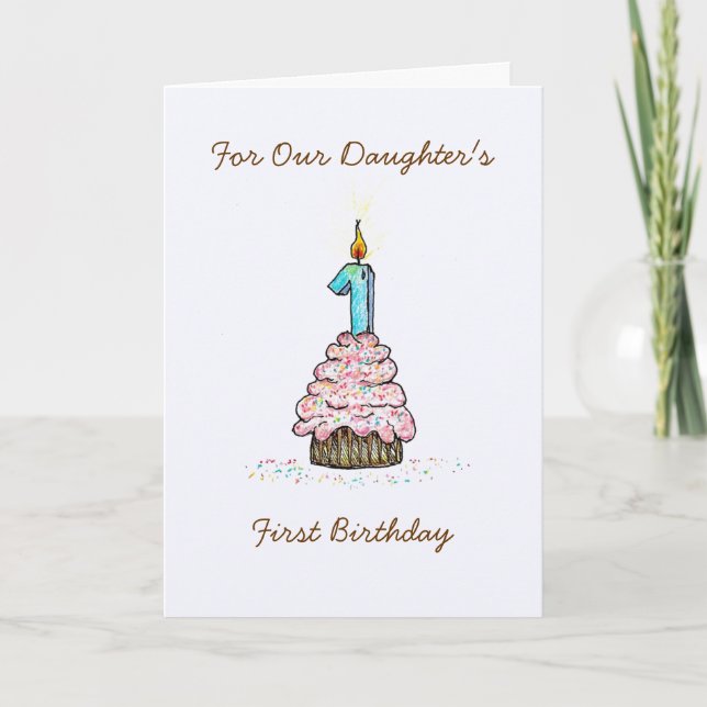 Carte d'anniversaire de la fille (Devant)