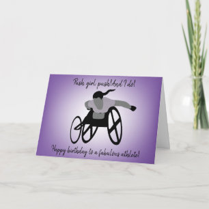 Carte d'anniversaire de la fille en fauteuil roula
