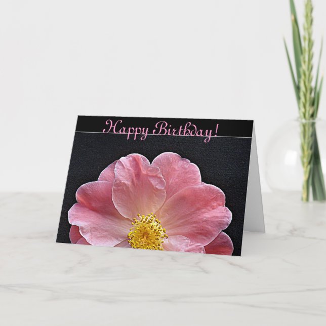 Carte d'anniversaire de la fleur de Camellia rose (Devant)