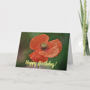 Carte d'anniversaire de la fleur de coquelicot ora