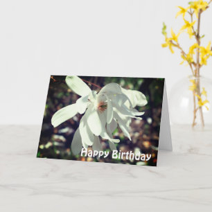 Carte d'anniversaire de la Fleur de Magnolia blanc