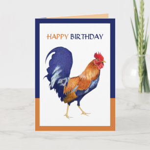 Carte d'anniversaire de la frontière du coq