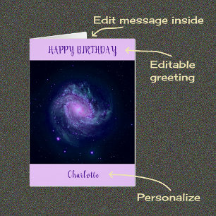 Carte d'anniversaire de la galaxie spirale