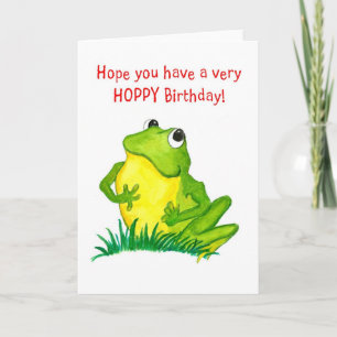 Carte d'anniversaire de la grenouille verte