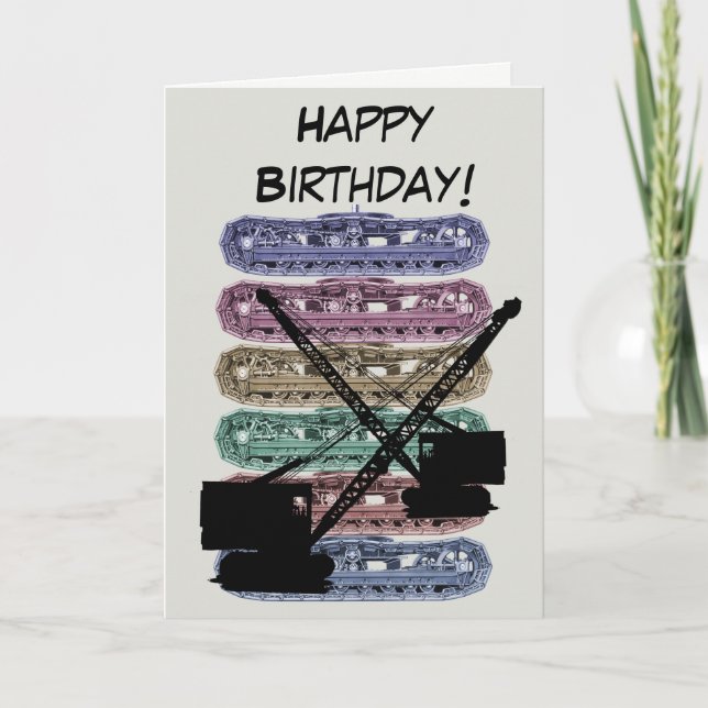 Carte d'anniversaire de la grue de conducteur de g (Devant)