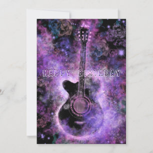 Carte d'anniversaire de la guitare musicale