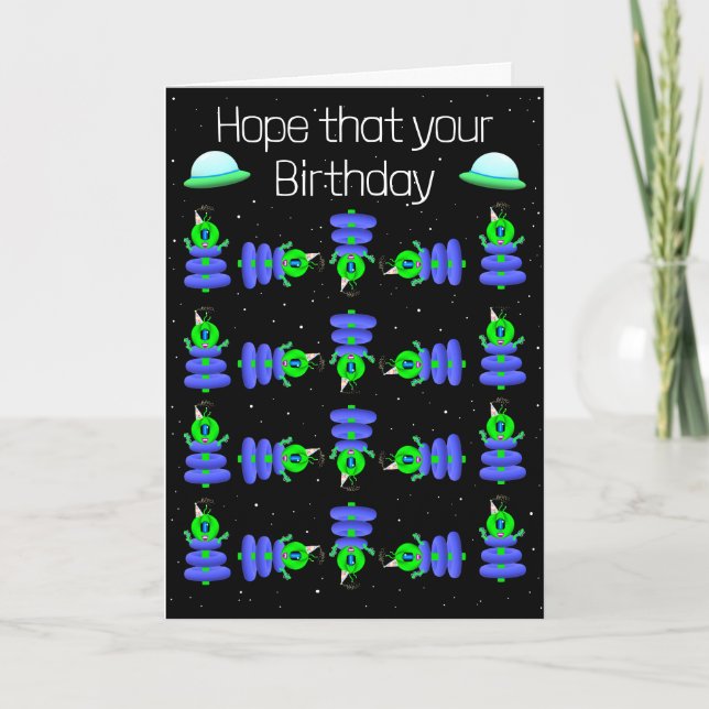 Carte d'anniversaire de la Gymnaste Alien par Jo I (Devant)