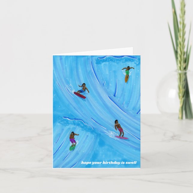 Carte d'anniversaire de la houle (Devant)