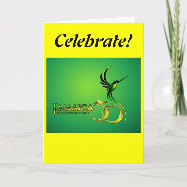 Carte d'anniversaire de la Jamaïque cinquantième (Devant)