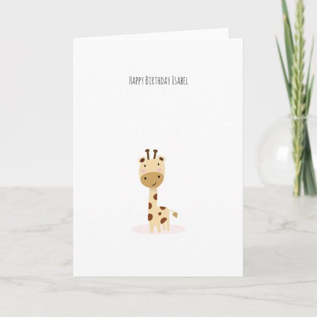 Carte d'anniversaire de la jolie petite girafe (Devant)