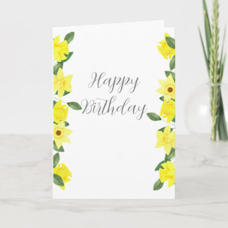 Carte d'anniversaire de la jonquille