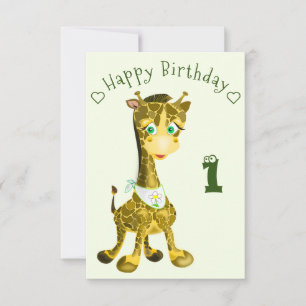 Carte d'anniversaire de la joyeuse Giraffe Baby