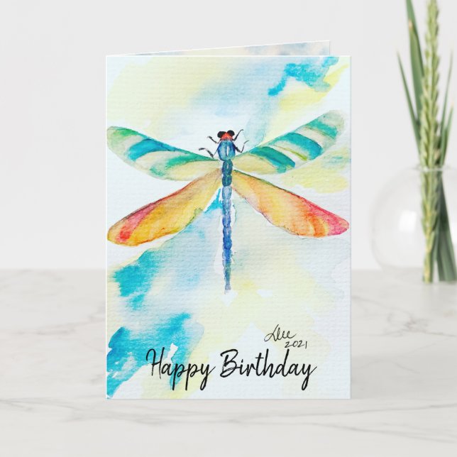 Carte d'anniversaire de la libellule (Devant)