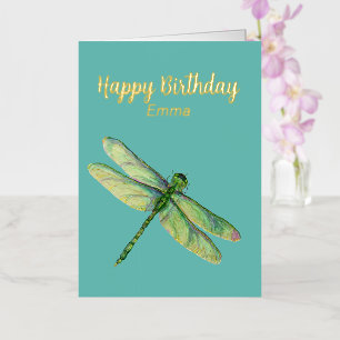 Carte d'anniversaire de la libellule pliée