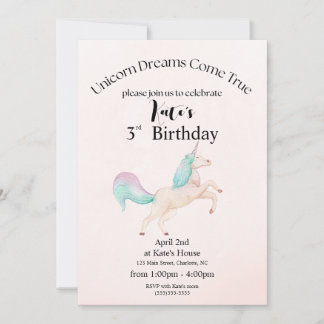 Carte d'anniversaire de la licorne