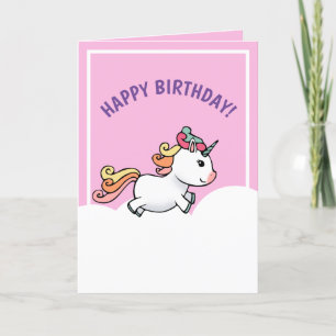 Carte d'anniversaire de la licorne pastel mignonne
