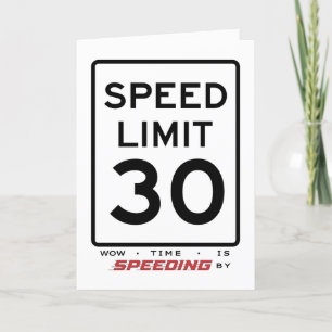 Carte d'anniversaire de la limite de vitesse 30e