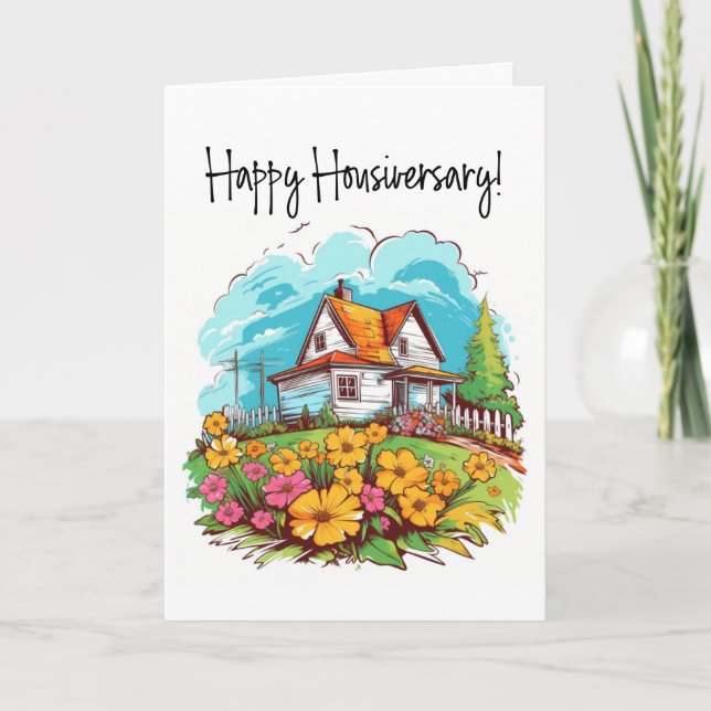 Carte d'anniversaire de la maison d'été Ranch un a (Devant)