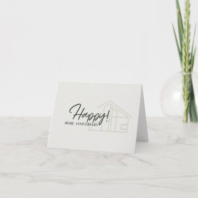 Carte d'anniversaire de la maison moderne Happy po (Devant)