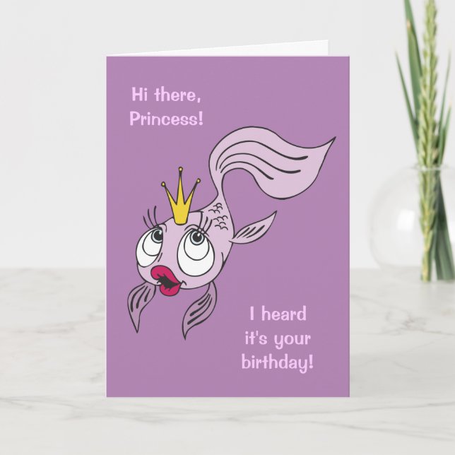 Carte d'anniversaire de la mignonne Fish Princess (Devant)