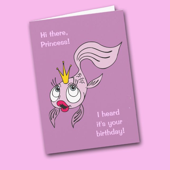 Carte d'anniversaire de la mignonne Fish Princess (Créateur téléchargé)