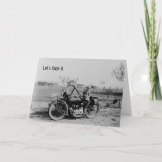 Carte D'Anniversaire De La Moto Vintage