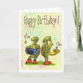 carte d'anniversaire de la musique tortue