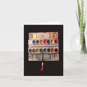 Carte d'anniversaire de la palette aquarelle