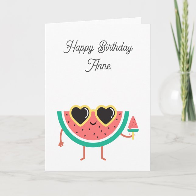 Carte d'anniversaire de la pastèque (Devant)