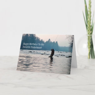 Carte d'anniversaire de la pêche à la volée
