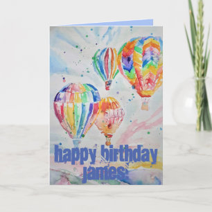 Carte d'anniversaire de la peinture à l'aquarelle 