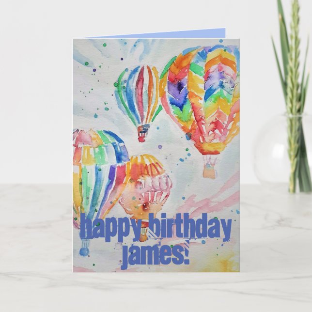 Carte d'anniversaire de la peinture à l'aquarelle  (Devant)