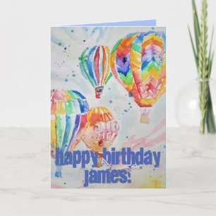 Carte d'anniversaire de la peinture à l'aquarelle 