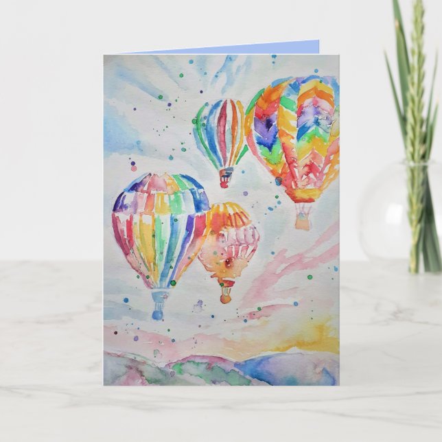Carte d'anniversaire de la peinture à l'aquarelle  (Devant)