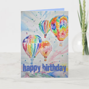 Carte d'anniversaire de la peinture à l'aquarelle 