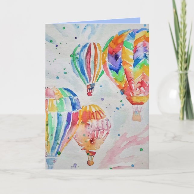 Carte d'anniversaire de la peinture à l'aquarelle  (Devant)