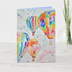 Carte d'anniversaire de la peinture à l'aquarelle 